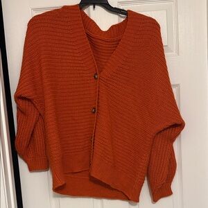 Women's Orange Knit Sweater